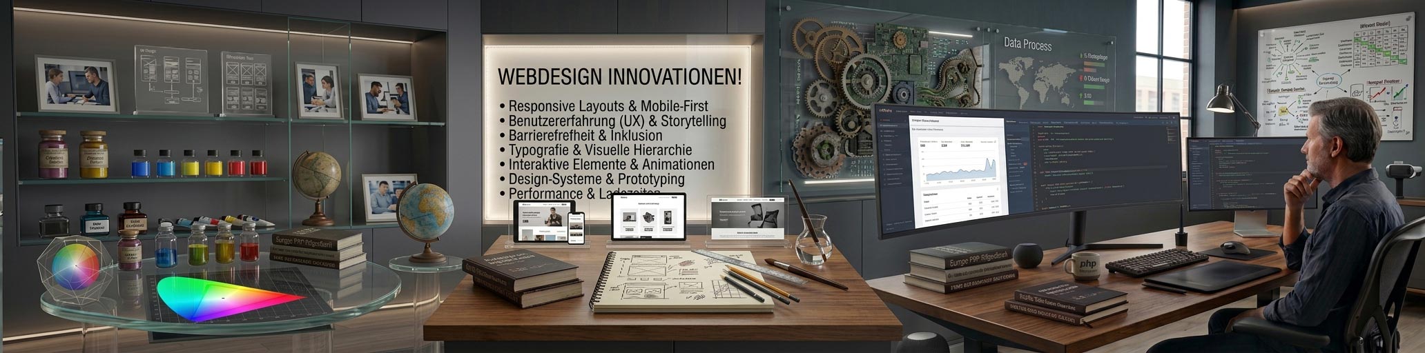 Webdesign Innovationen: Responsive Layouts, UX, Barrierefreiheit, Typografie, Interaktion, Design-Systeme und Performance
